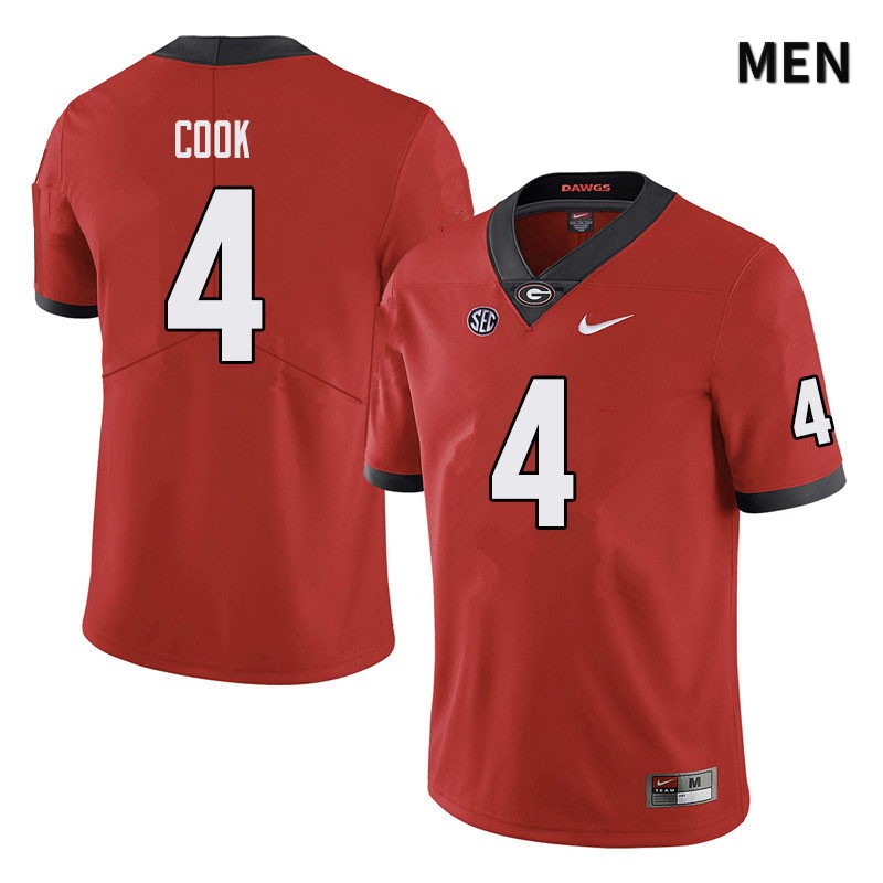 Georgia Bulldogs Men's James Cook #4 Black Stitched College UGA Football Jersey 23DG015TS